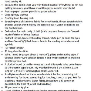 Queen of Shopping - Supply List for Cloth Doll Pattern by Jill Maas