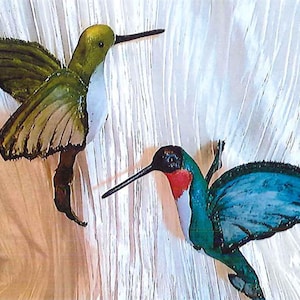 LR107E - Hummingbirds, 7 1/2" Painted Bird Fabric Doll Pattern,  Sewing Cloth Doll Pattern - PDF Download by Jill Weber
