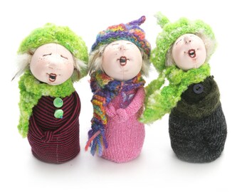 JM913E - Little Singers,  4.5" PDF Cloth Art Doll Making Sewing Pattern by Jill Maas