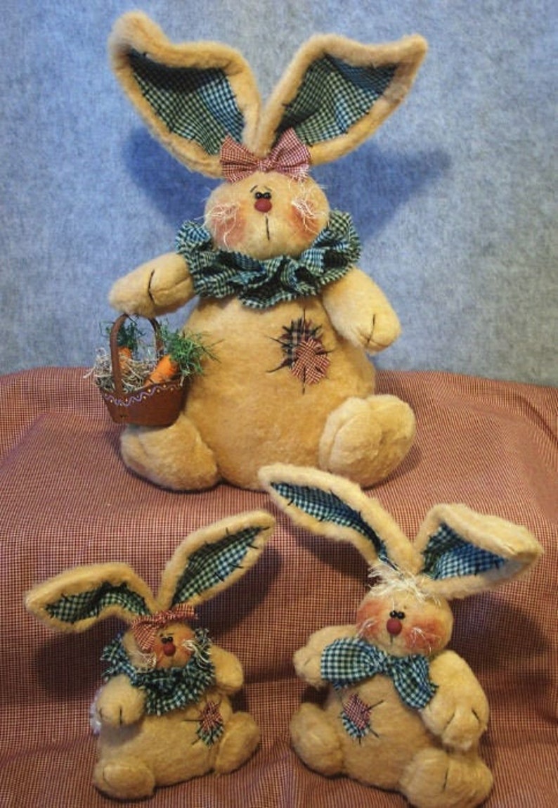 The Bunny Luvs PDF Download Primitive Cloth Doll Pattern by Michelle Allen of Raggedy Pants Designs image 1