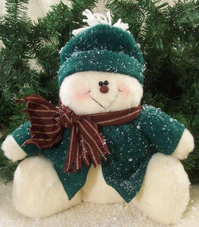 RP198E Sitting in Winter Plush Felt Snowman Doll Pattern by Etsy