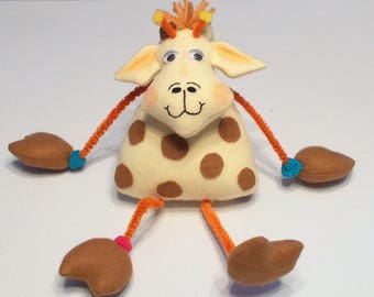 Gerald Giraffe  - A Bent Neck Giraffe Soft Doll Animal Sewing Pattern – PDF Download Doll Making Pattern