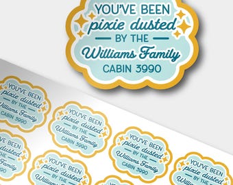 pixie dust stickers | personalized disney cruise fish extender labels | cabin door gift bag favors | custom you've been pixie dusted tags