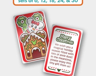 disney christmas gifts | cast member thank you card and stickers | holiday fish extender | personalized pixie dust appreciation bag | bundle