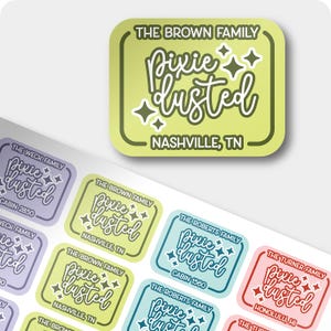 pixie dust stickers | personalized disney cruise fish extender labels | cabin door gift bag favors | custom you&#39;ve been pixie dusted tags