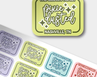 pixie dust stickers | personalized disney cruise fish extender labels | cabin door gift bag favors | custom you've been pixie dusted tags