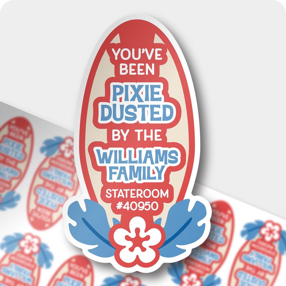 Pixie Dust Sticker Examples Pixie Dust Stickers | Lilo and Stitch Hawaiian Inspired Personalized ...