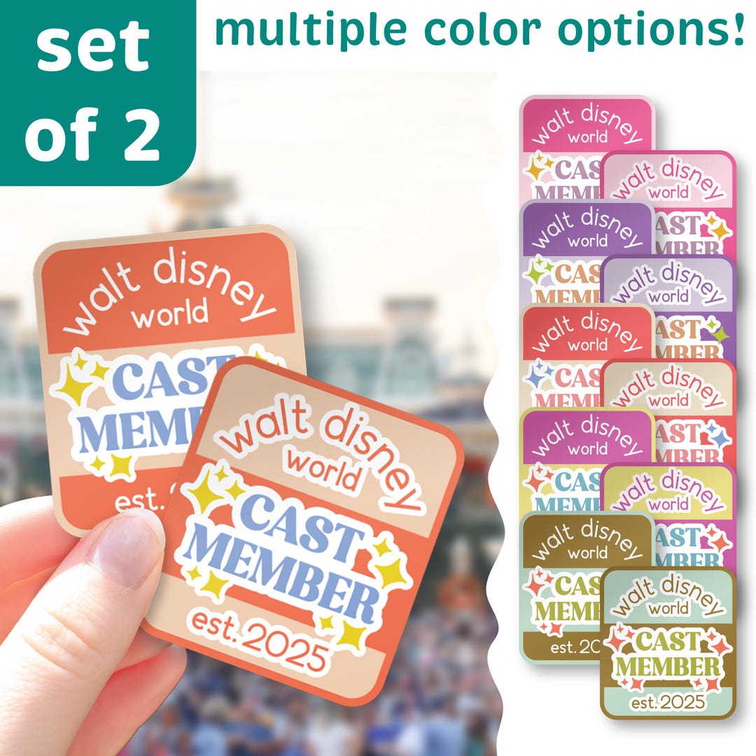 Cast Member Walt Disney World Sticker Pack Bundle | New Wdw Employee ...