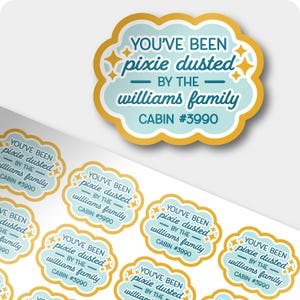 pixie dust stickers | personalized disney cruise fish extender labels | cabin door gift bag favors | custom you&#39;ve been pixie dusted tags