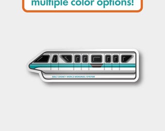 disney monorail sticker | magic kingdom parks transportation retro gift pack | laptop phone water bottle decal | matte waterproof vinyl