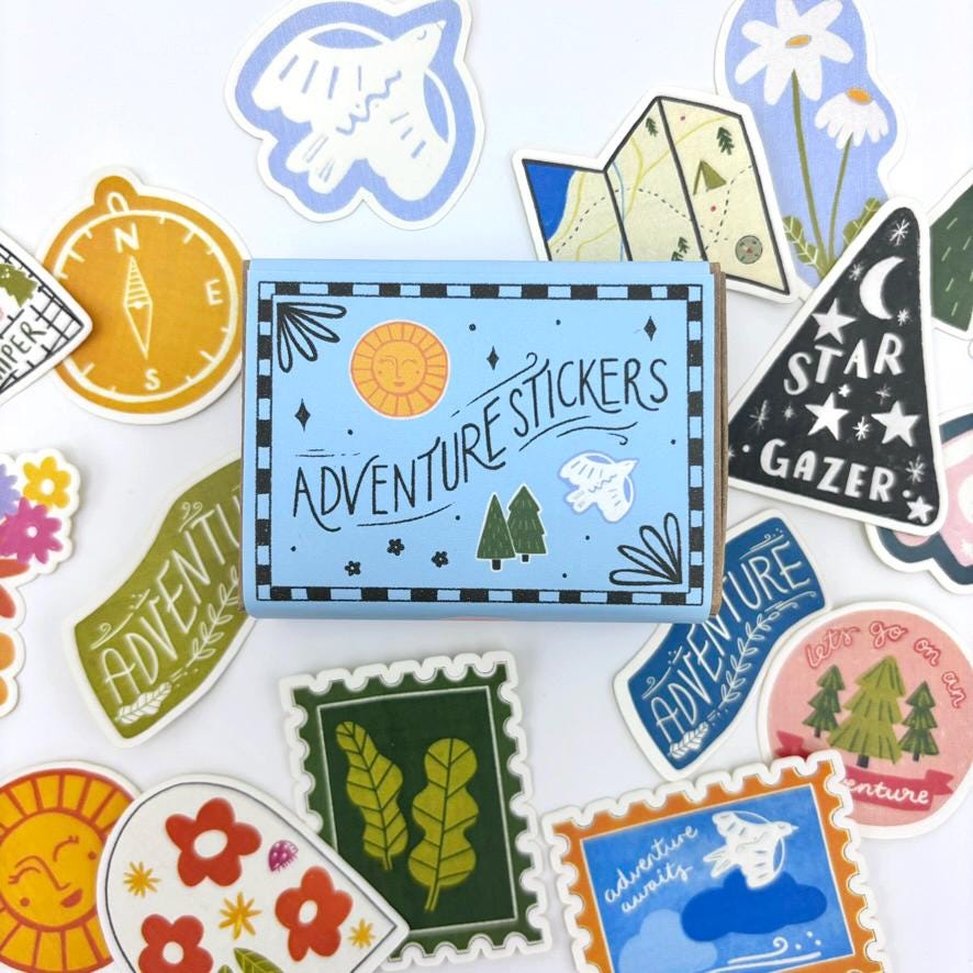 Adventure Stickers - Matchbox Sticker Set - Cute Gift - Table Present ...