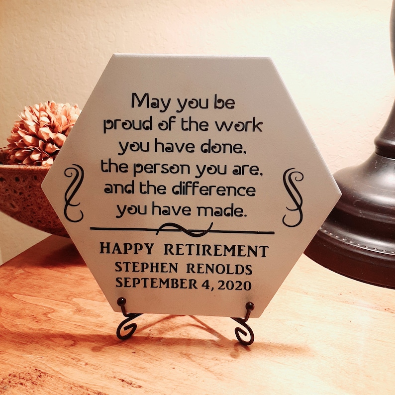 Personalized Happy Retirement Tile Plaque Gift For Boss Etsy