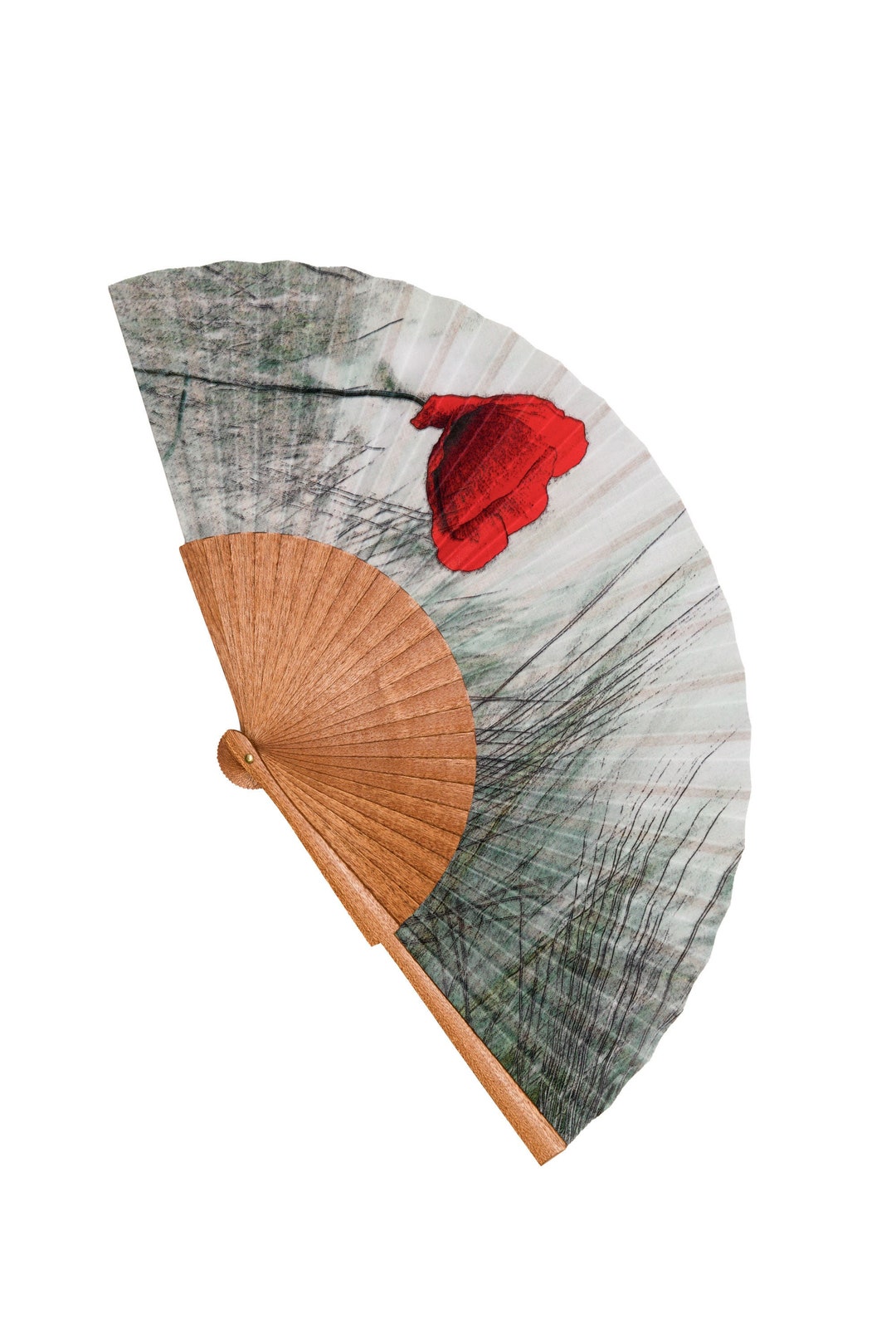 Wood and Fabric Folding Hand Fan Ecological and Sustainable. Etsy