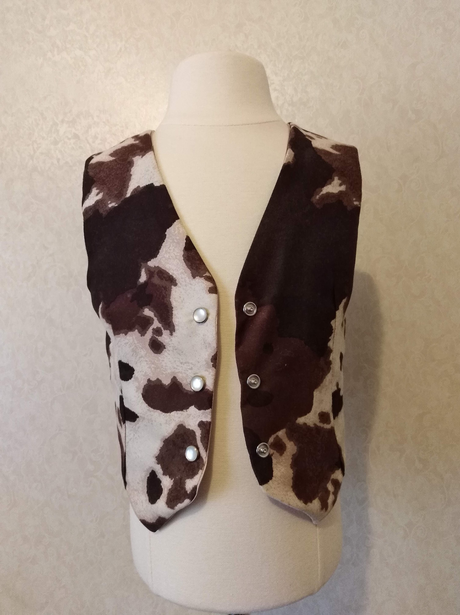 Cow patch vest boys and men Etsy