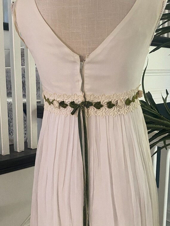 Vintage Womens Ivory Dress Princess Formal Sheer Line… Gem
