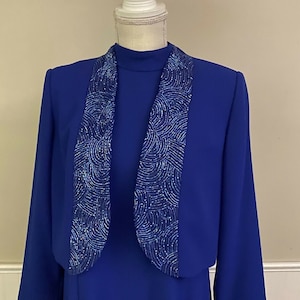 VINTAGE Blue Formal Gown Mother of the Bride Ursala of Switzerland Evening L 12