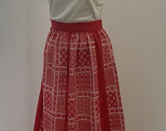 Vintage Women's Maxi Skirt S 60s 70s GoGo Mod Groovy Hippie Retro Prairie BoHo