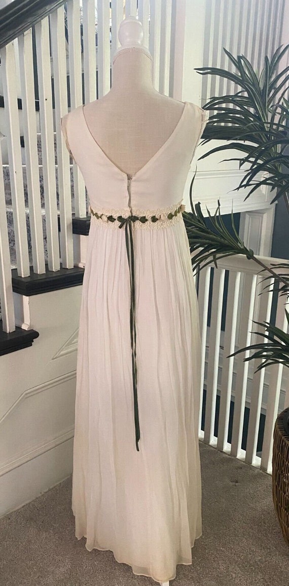 Vintage Womens Ivory Dress Princess Formal Sheer Line… Gem