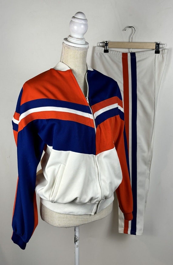 Vintage 70s Cheerleader Uniform Pants Jacket Oran… - image 1