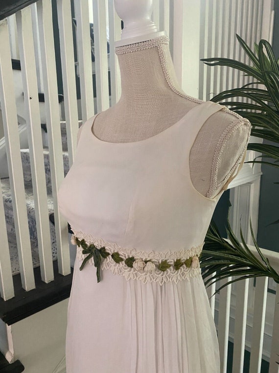 Vintage Womens Ivory Dress Princess Formal Sheer Line… Gem