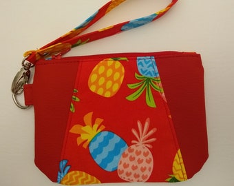 Sunshine Wristlet - Coin Purse (Red / Pineapple)