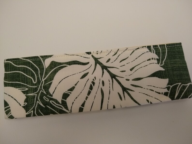 4.5 x 3 x 2.5 Collapsible Fabric Basket / Monstera Leaves in Green image 2