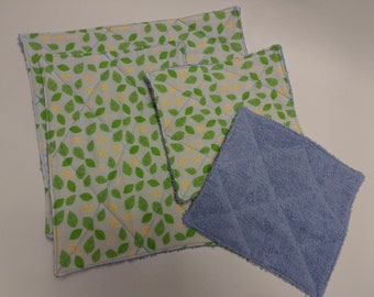 UnPaper Reusable Cleaning Cloths (Light Blue/ Green and Yellow Leaves)