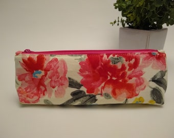 Pencil Pouch (Watercolor in Pink Flora)