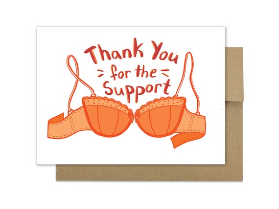 Funny Thank You Card for Friends, Illustrated Orange Bra Card, Bosom  Buddies Bra Support Greeting Card -  Canada