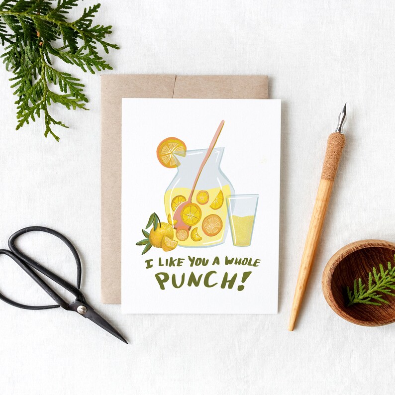 Citrus Fruit Punch Lemonade Card Friendship/ Love Pun Etsy