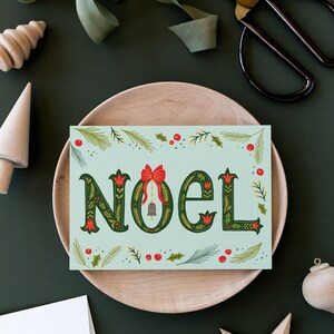 NOEL Holiday Card for New Year Greetings, Seasonal hand-lettering Christmas card image 3