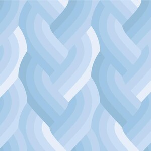 Puede incluir: Un patrón sin costuras con un diseño repetitivo de formas curvas entrelazadas. El diseño utiliza un degradado de tonos azul claro, creando una sensación de profundidad y una estética suave y fluida. El efecto general es limpio y moderno.