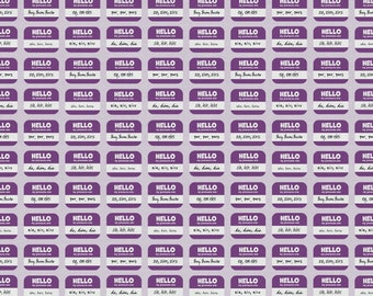 Pronoun Badges Purple (Half yard cut) - Love is Love Pride Fabrics - Mx Domestic