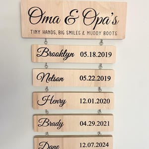 Personalized Carved Grandparents Sign, Gift for Nana and Papa, Present from Grandchildren, Custom Wood Sign with Granchildren’s Names