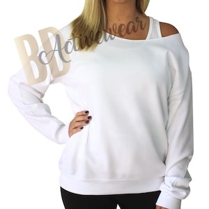 BLANK Unisex Raw Edge Off Shoulder Sweatshirt for Women, Size SM 4XL, Sweatshirt for Sublimation 50/50 Bland, Bulk, Wholesale image 3