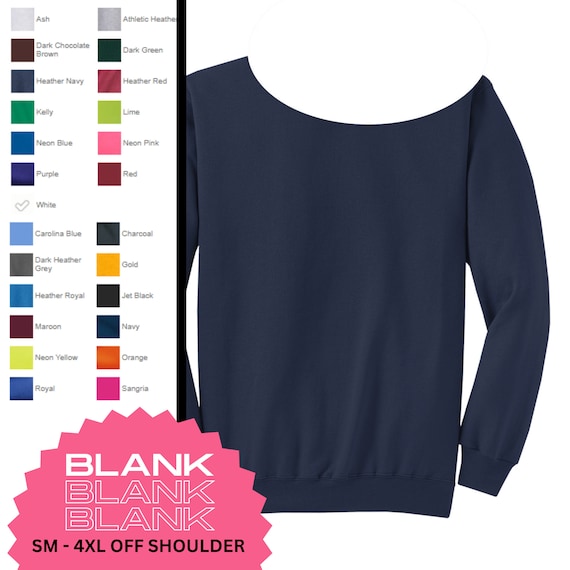 Neon Yellow BLANK Unisex Raw Edge off Shoulder Sweatshirt