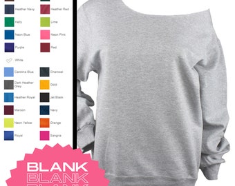 BLANK Unisex Raw Edge Off Shoulder Sweatshirt for Women, Size SM - 4XL, Sweatshirt for Sublimation 50/50 Bland, Bulk, Wholesale