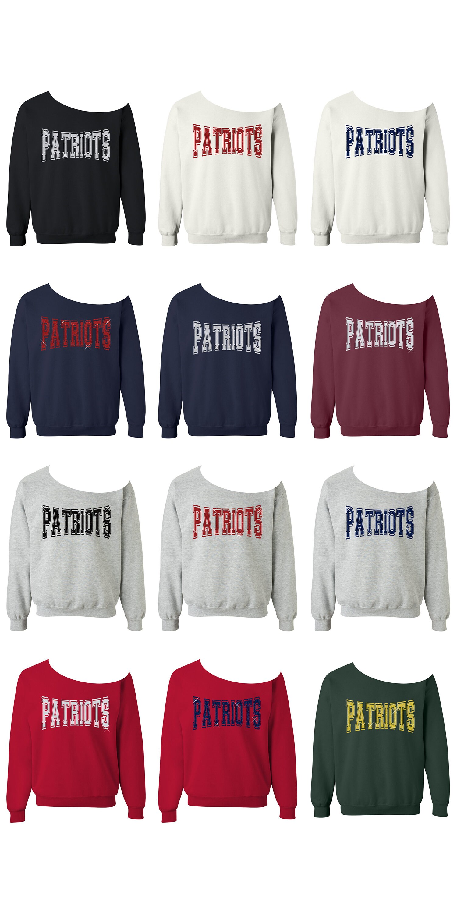 Patriots off the shoulder sweatshirt clearance