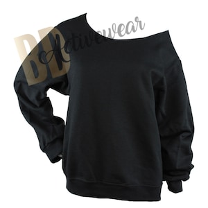 BLANK Unisex Raw Edge Off Shoulder Sweatshirt for Women, Size SM - 4XL, Sweatshirt for Sublimation 50/50 Bland, Bulk, Wholesale image 4