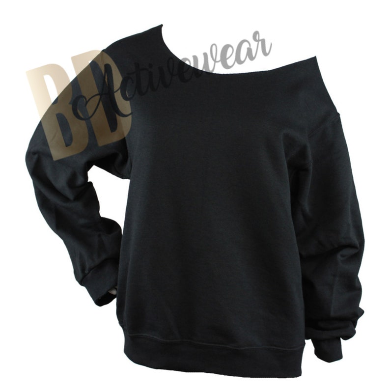 BLANK Unisex Raw Edge Off Shoulder Sweatshirt for Women, Size SM 4XL, Sweatshirt for Sublimation 50/50 Bland, Bulk, Wholesale image 4