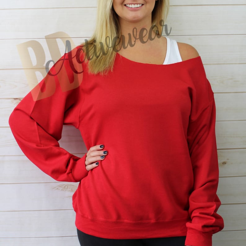 BLANK Unisex Raw Edge Off Shoulder Sweatshirt for Women, Size SM - 4XL, Sweatshirt for Sublimation 50/50 Bland, Bulk, Wholesale image 5