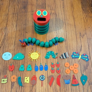 Hungry Caterpillar Story Set: 3D Printed Play Food & Caterpillar Fidget