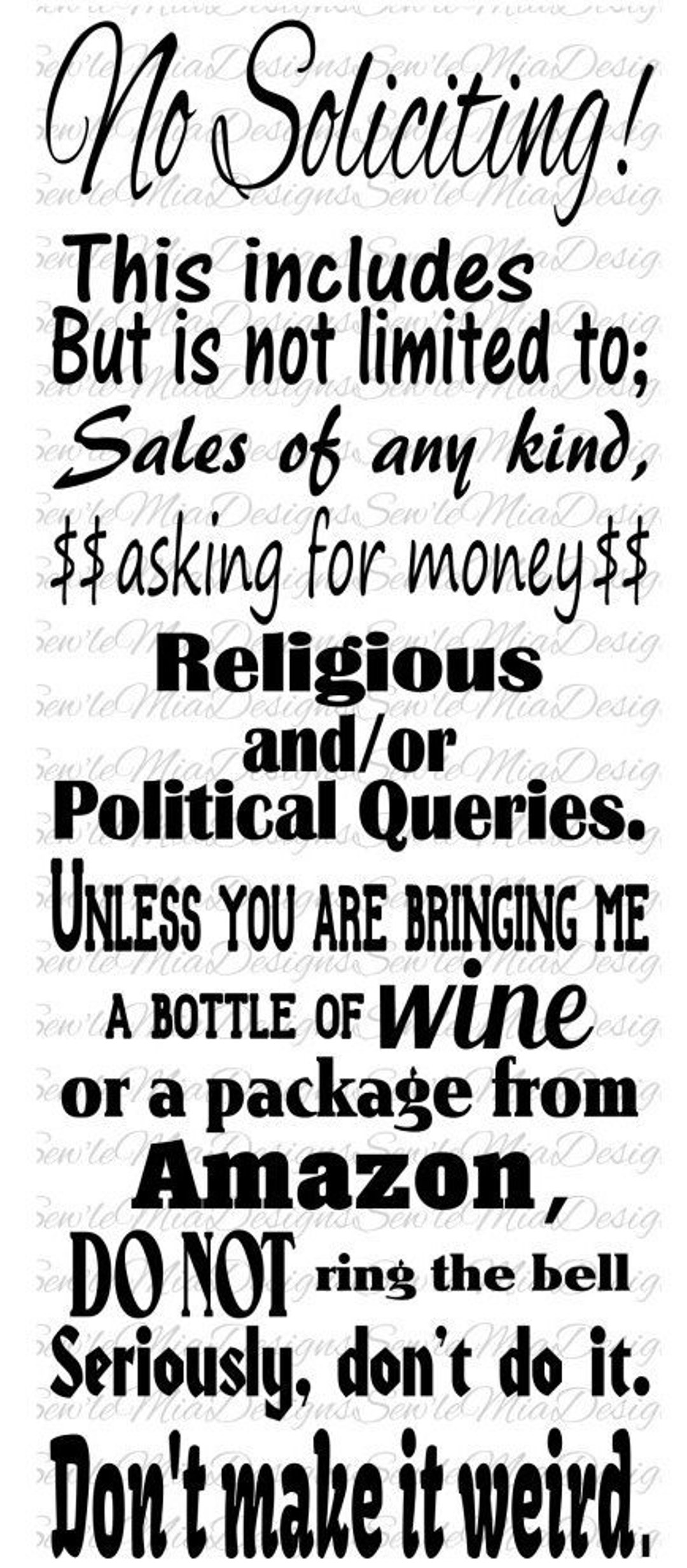 NO Soliciting .SVG Etsy