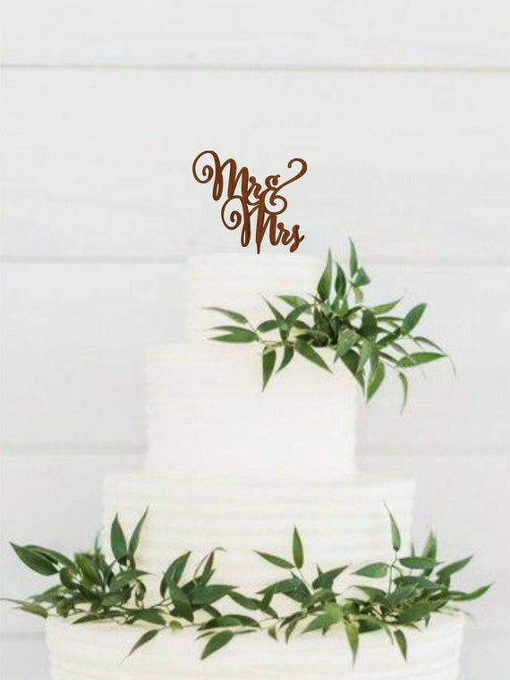 Mr and Mrs Wedding Cake Topper Wooden Cake Topper Unique Cake Etsy
