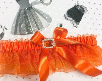 Orange prom garter.  Orange garter.    Prom garter.