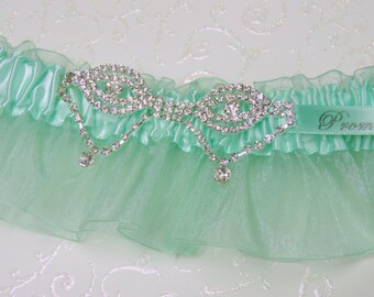 Mint Green Prom Garter, Prom Garter