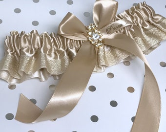 Champagne soft gold prom garter.  Prom garter in champagne/gold.