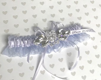 Lilac rhinestone prom garter.  Lilac garter. Garter for prom.