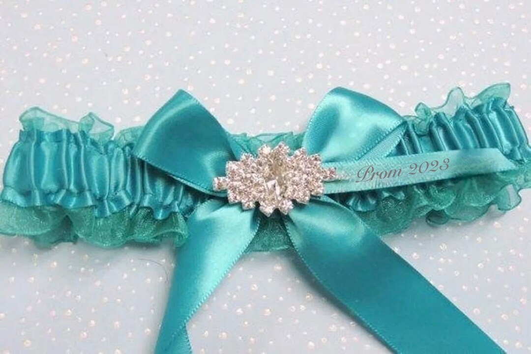 Teal Teal Prom Garter Prom Garters Custom Color Prom Garter Etsy