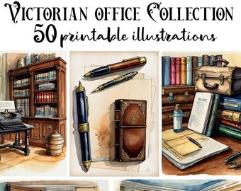 Victorian-Office--50-illustration-Collection-
